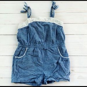 Denim and Lace Romper